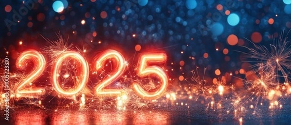 Obraz New Year banner and poster 2025 year