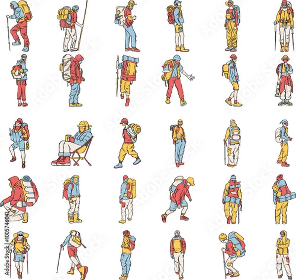 Obraz Hiking Human Gesture Illustration