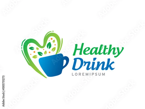 Fototapeta Healthy Drink logo symbol or icon template