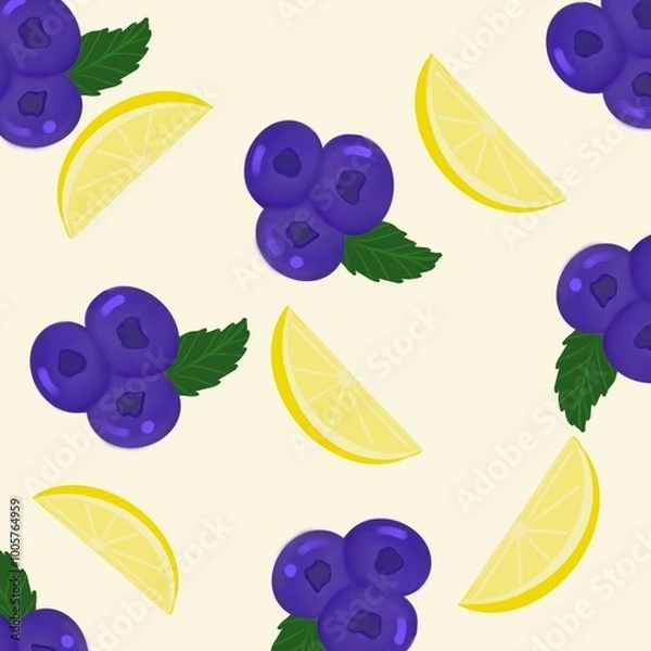 Fototapeta Lemon blueberry 