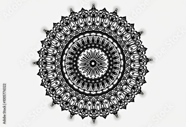 Obraz black and white color mandala design high resolution