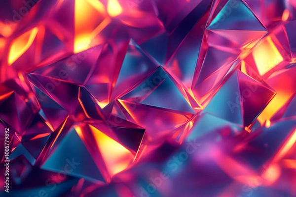 Fototapeta Abstract background of crystal triangles