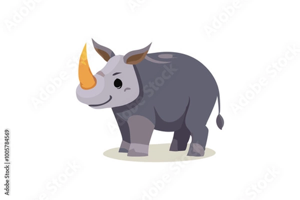 Fototapeta  Cute Rhinoceros vector art illustration