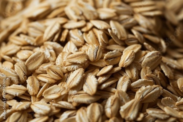 Fototapeta Oat Background with Grains and Seeds. A Grains and Seeds Background for Oatmeal Concept Art