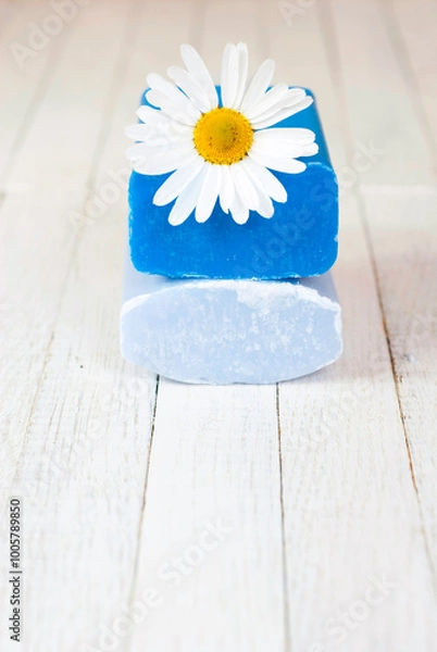 Obraz Soap stack with chamomile