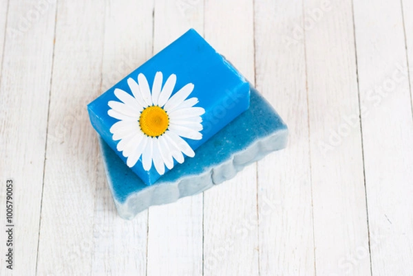 Obraz Soap stack with chamomile