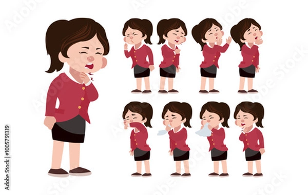 Obraz Sick people with different symptoms