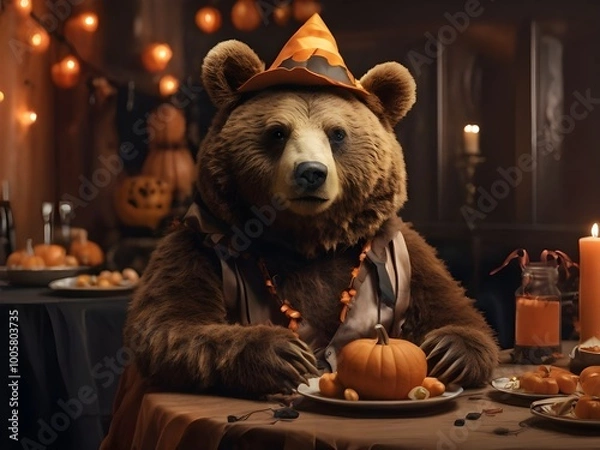 Obraz halloween pumpkin with Bear.