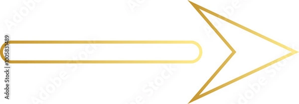 Fototapeta Gold Arrow Outline