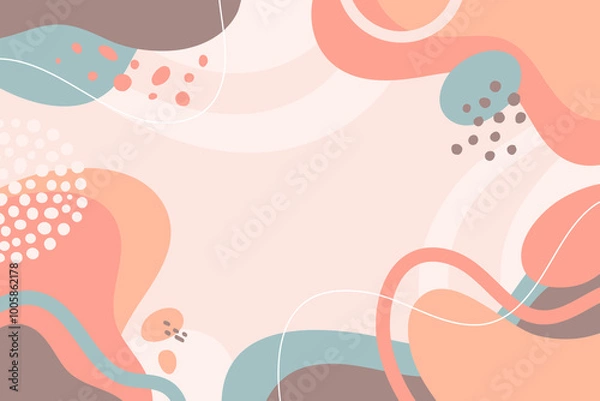 Fototapeta Abstract colorful background. Design banner background with simple hand drawn.