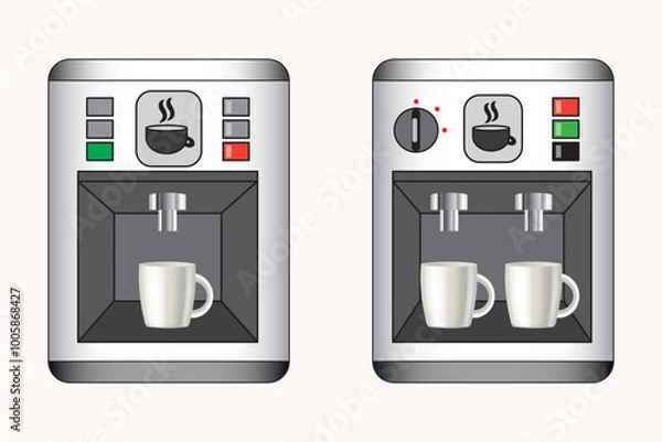 Obraz Coffee machine. Cup holder of coffee machine. Mathematics, geometry, physics, science. Math question.