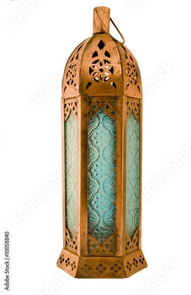 Obraz isolated  white clipping path moroccan   copper lantern