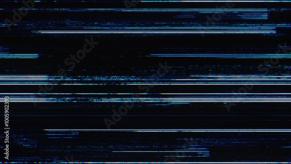 Fototapeta Glitch noise static television VFX. Visual video effects stripes background, CRT tv screen no signal glitch effect
