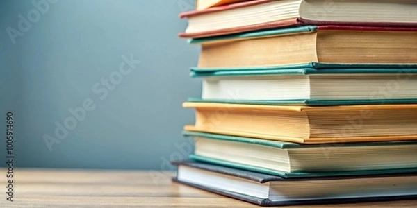 Fototapeta A close-up of a stack of books ready for printing, publishing, literature, education, reading, printing press, papers