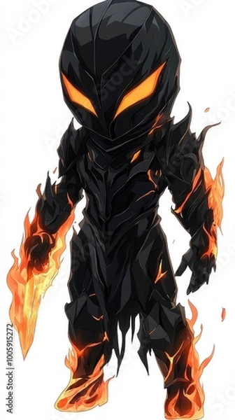 Obraz Fiery Demon Warrior Illustration