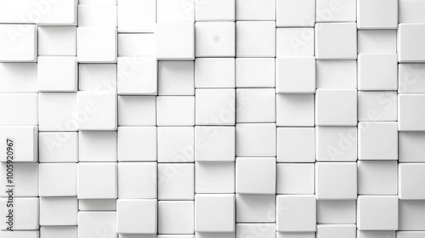 Fototapeta Minimalist White Square Tiles Background
