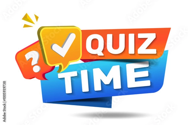 Fototapeta Quiz time label with question mark. Quiz time logo. Quiz time emblem for business, marketing and advertising. Vector illustration.

