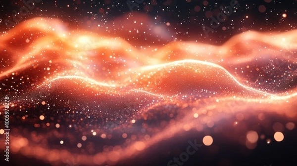 Fototapeta Abstract Orange and Black Glittering Background