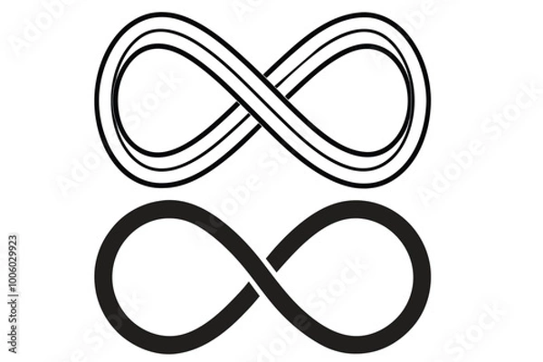 Obraz Infinity icon silhouette vector art illustration 