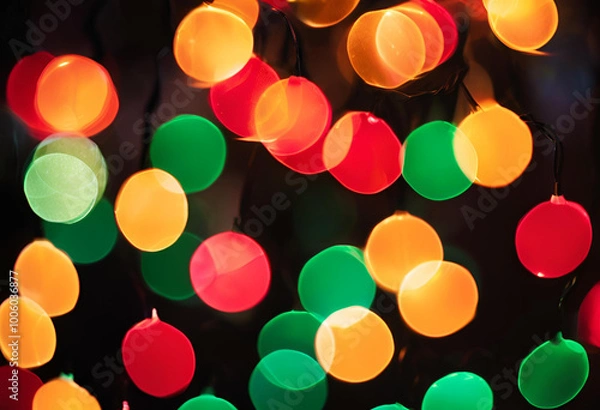 Fototapeta background of colorful christmas lights