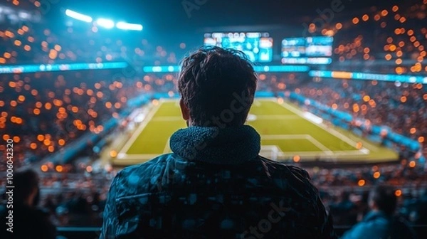Obraz the A sports team using AR to enhance fan engagement with virtual game highlights and stats.
