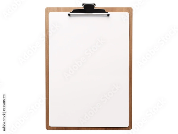 Fototapeta a clipboard with a white paper on it