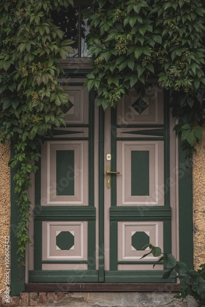 Obraz old door with ivy