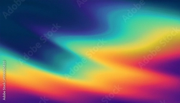 Fototapeta abstract northern lights, retro vibrant gradient background with thermal heatmap effect and grain texture; liquid, fluid backdrop
