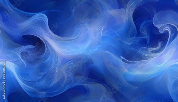 Obraz Abstract Smoke Background Seamless Texture in Blue Tones - Ethereal Swirling Vapor Pattern for Artistic Design and Creative Projects