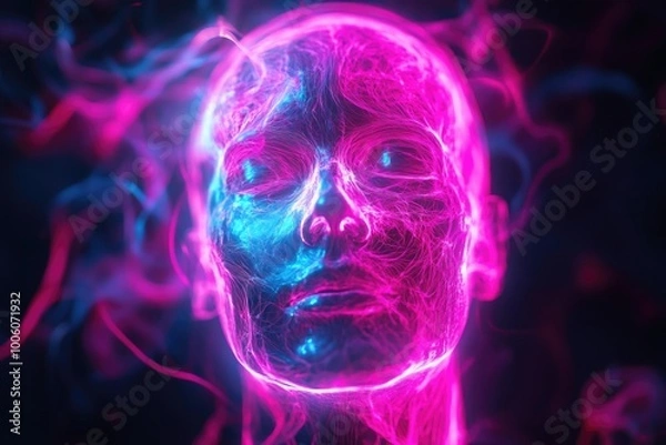 Fototapeta Glowing Human Head