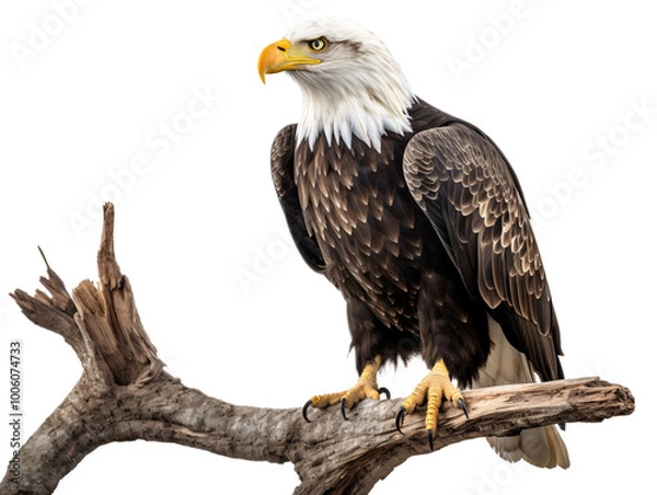 Fototapeta a bald eagle on a branch