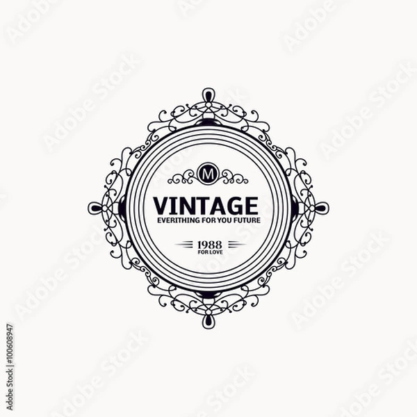 Fototapeta Monogram luxury frame 