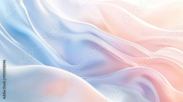 Fototapeta A soft gradient background with smooth transitions from pale pink to soft blue, creating a calming, abstract scene.