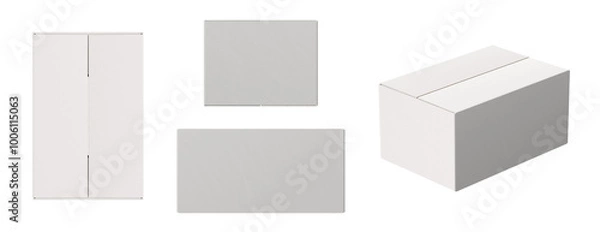 Fototapeta empty white parcel cardboard box