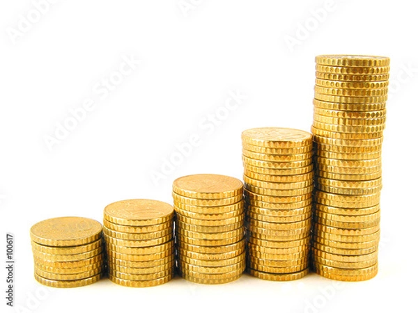 Obraz rising coins (front up view)