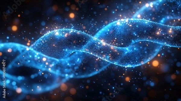 Obraz Abstract Blue Particle Wave