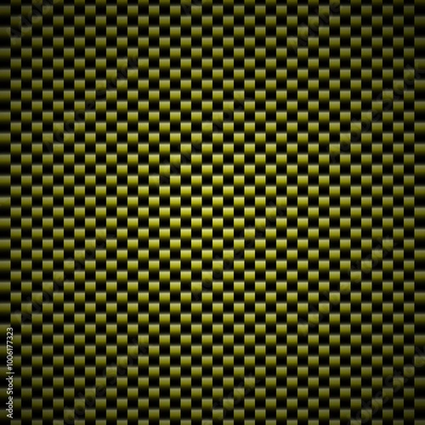Obraz Yellow diagonal carbon fiber seamless texture pattern vector illustration. Body part of car