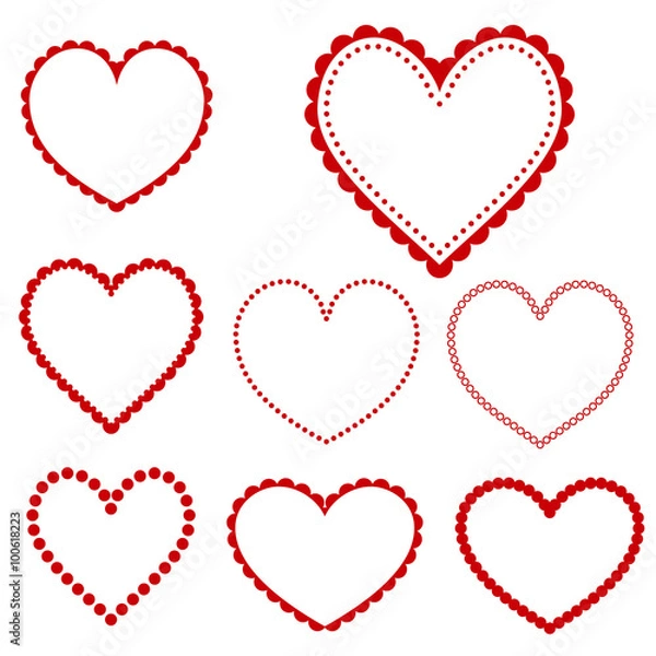 Obraz Kolekcja ramek serca - wektor
