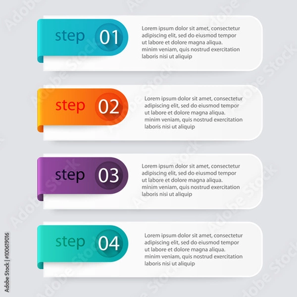 Fototapeta Vector colorful info graphics for your business presentations.