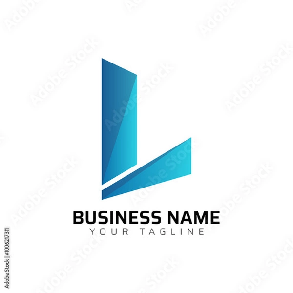 Obraz L abstract modern minimalist premium typography 3d colorful letter logo design template

