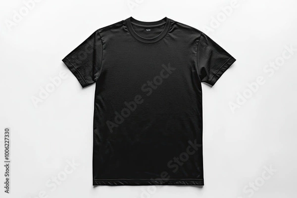 Fototapeta  Black T-shirt mockup on a white background. Created with Ai