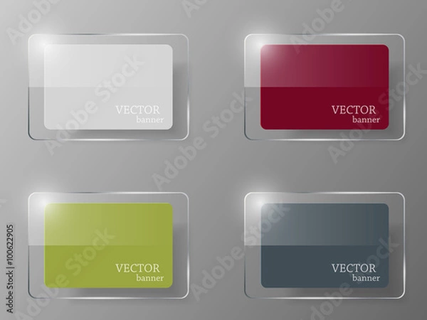 Obraz Glass banner set. Vector illustration.