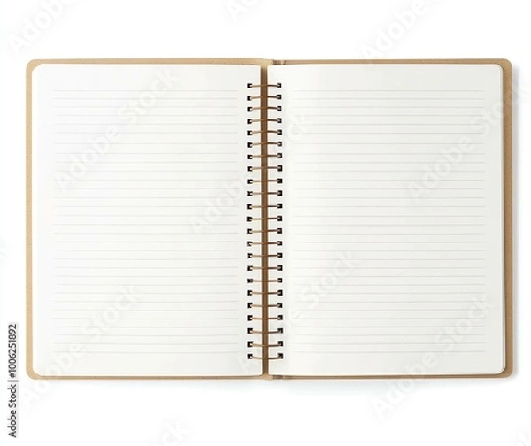 Fototapeta Double Spiral-Bound Notebook with Lines Background