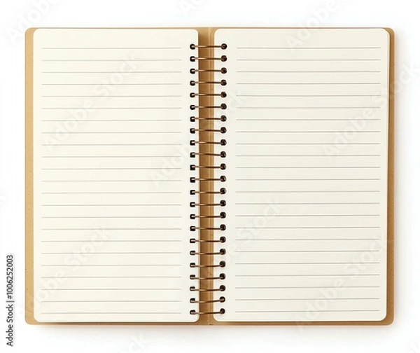 Fototapeta Double Spiral-Bound Notebook with Lines Background