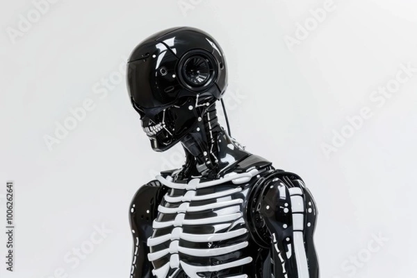 Fototapeta Skeleton robot on white background