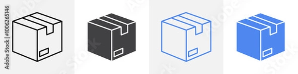 Fototapeta box icon vector set use for web