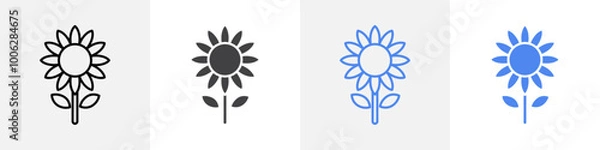 Fototapeta sunflower icon vector set use for web