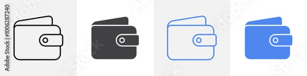 Fototapeta wallet icon vector set use for web
