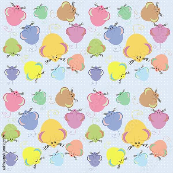 Obraz  background with a set of multi-colored mice vector