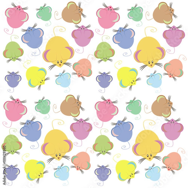 Obraz set of multi-colored mouse on a white background vector